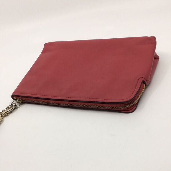 Coach Leather Large Wristlet Dark Pink Makeup Cosmetics Bag - Picture 10 of 16